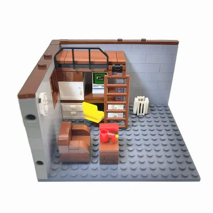 City House Building Blocks Set - DIY MOC Bricks with Bedroom & Living Room Furniture for Kids' Creative Play
