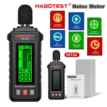 Digital Sound Level Meter - 30–130 dB Noise Detector for Room, Office, Factory, Studio & Traffic Noise Testing
