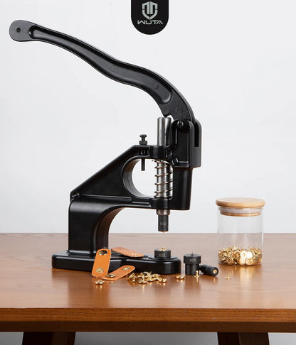 WUTA Manual Button Installation Tool – Mute Punching for Mushroom Rivets & Eyelets, DIY Hand Pressing Tool (With/Without Machine)
