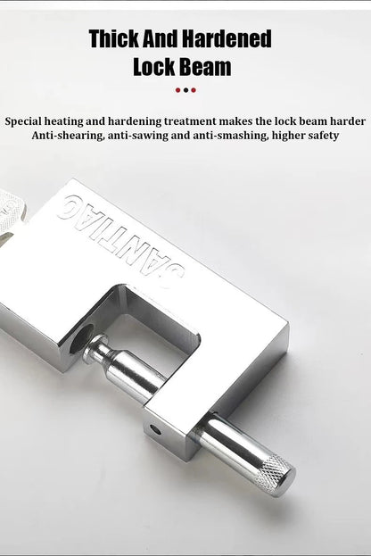 High Security Padlock with 3 Keys – Heavy Duty D-Shaped Lock for Garage Doors, Containers, Gates, and Warehouses