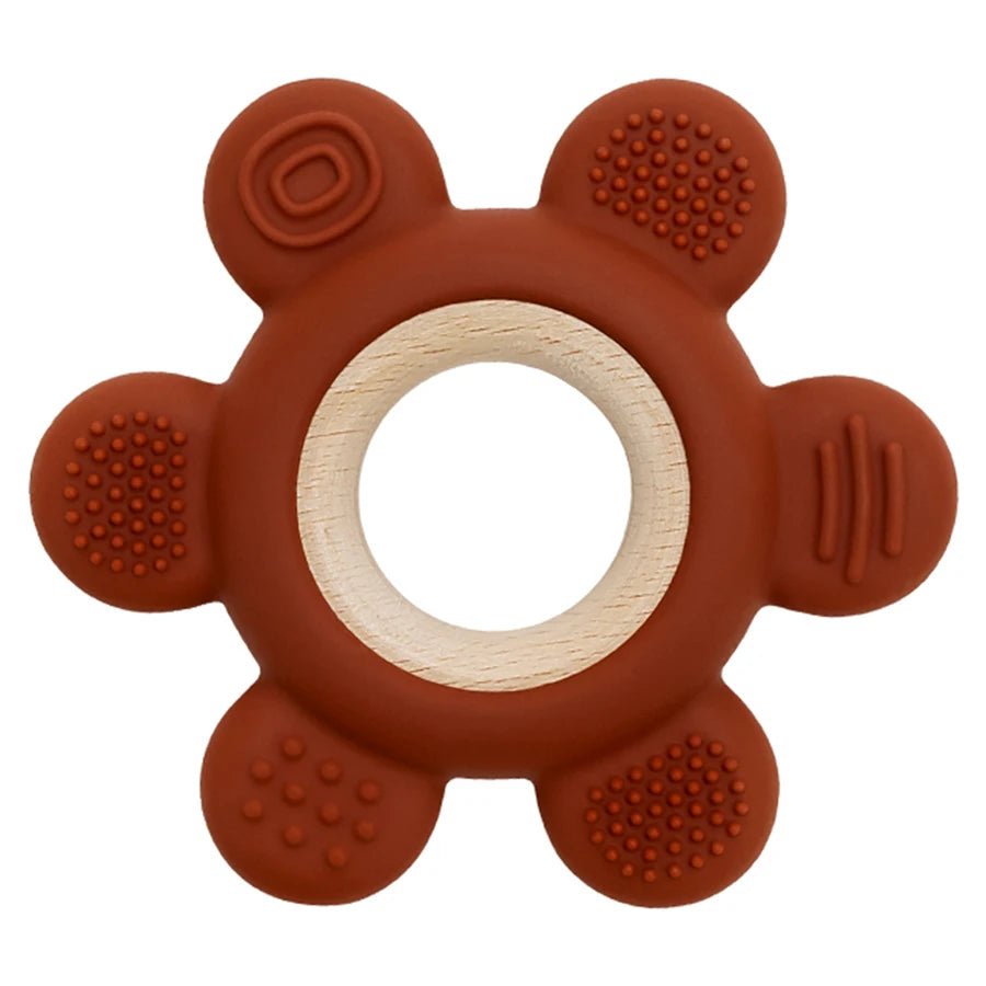 Baby Silicone Teether Necklace - Rudder Shape BPA Free Sensory Chewing Toy for Infant Teething Relief