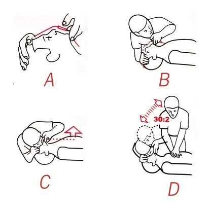 5-Pack Portable CPR Masks — Medical First Aid Breathing Resuscitator with One-Way Valve for Emergency Rescue