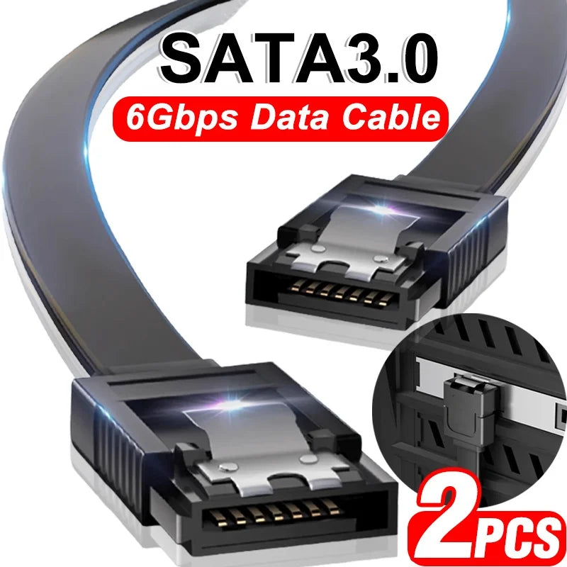 SATA 3.0 SSD Data Cable - 6Gbps High-Speed SATA III Cable for HDD, SSD, CD Drive and Desktop PC