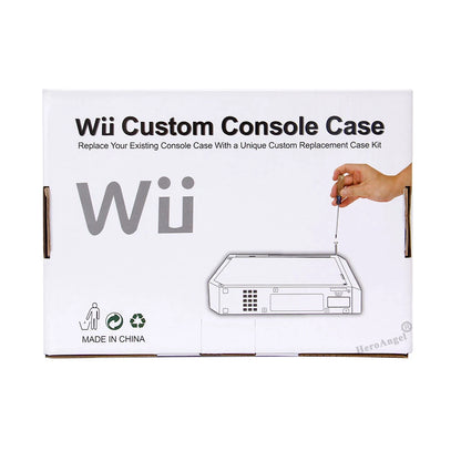 TRN Black Full Case Cover for Wii – Transparent Housing Shell with Buttons for Nintendo Wii Game Console