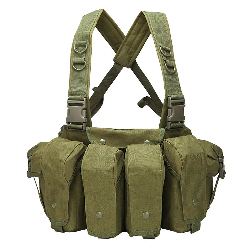 Tactical MOLLE Vest | Quick Release Hunting & CS Training Chest Vest with AK Belly Pockets