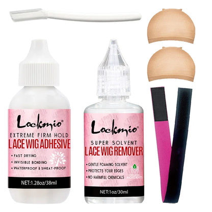 Waterproof Wig Glue Adhesive Kit - Lace Front Toupee Bonding Glue & Remover for Beginners