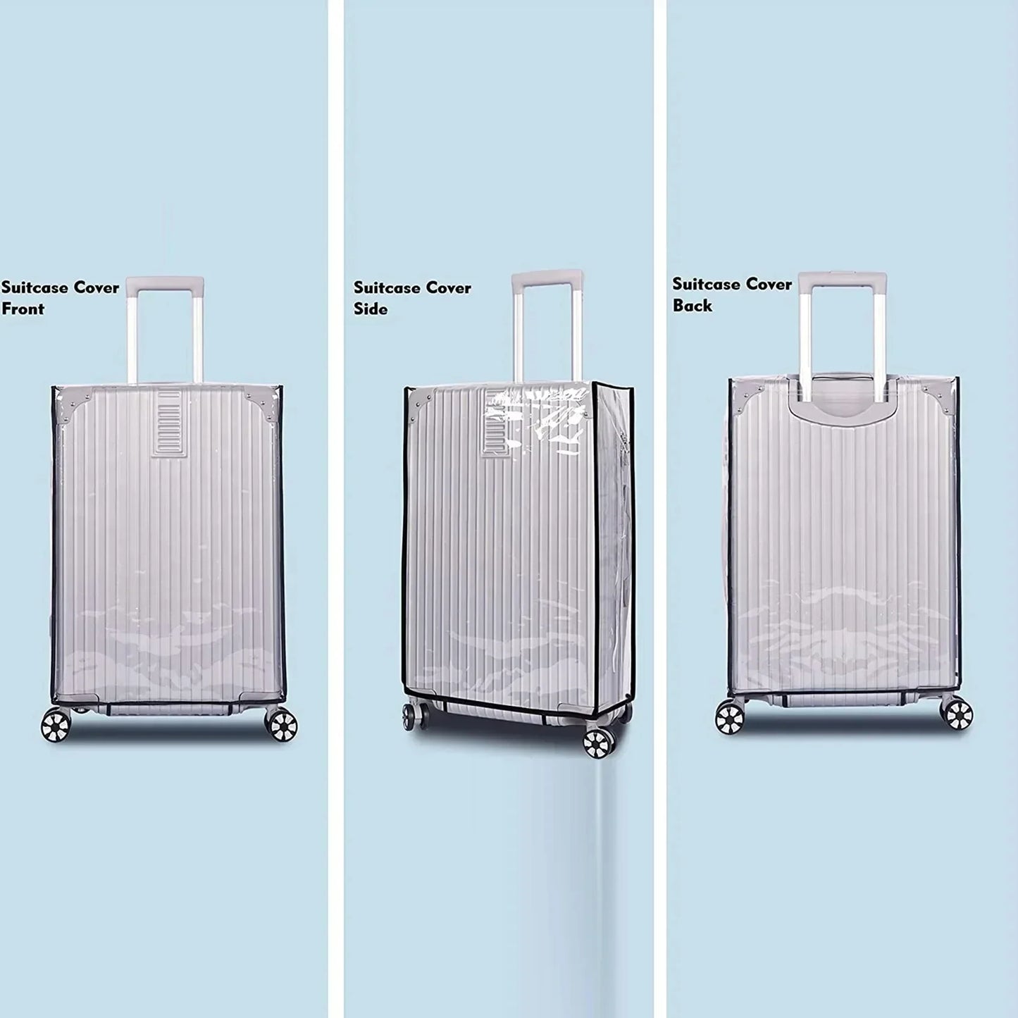 Full Transparent Luggage Cover – Waterproof, Dustproof, Durable PVC Suitcase Protector for Travel