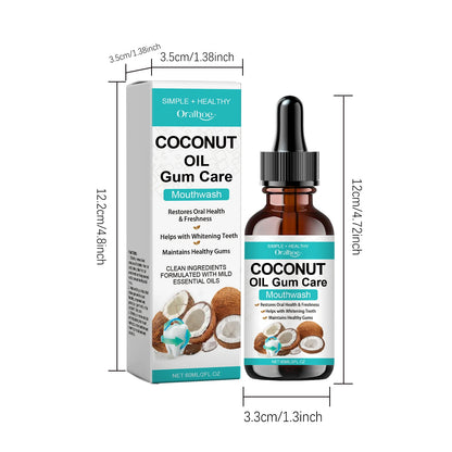 Coconut Mint Oil Pulling Mouthwash - Alcohol-Free Oral Care for Fresh Breath, Tooth Stain Care, and Daily Hygiene