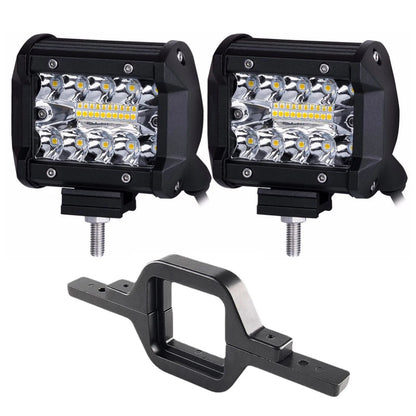 4 Inch 60W LED Work Light Bar with Universal Tow Hitch Mount – Spot Flood Offroad Lighting for Pickup Truck, Van & Trailer Accessories