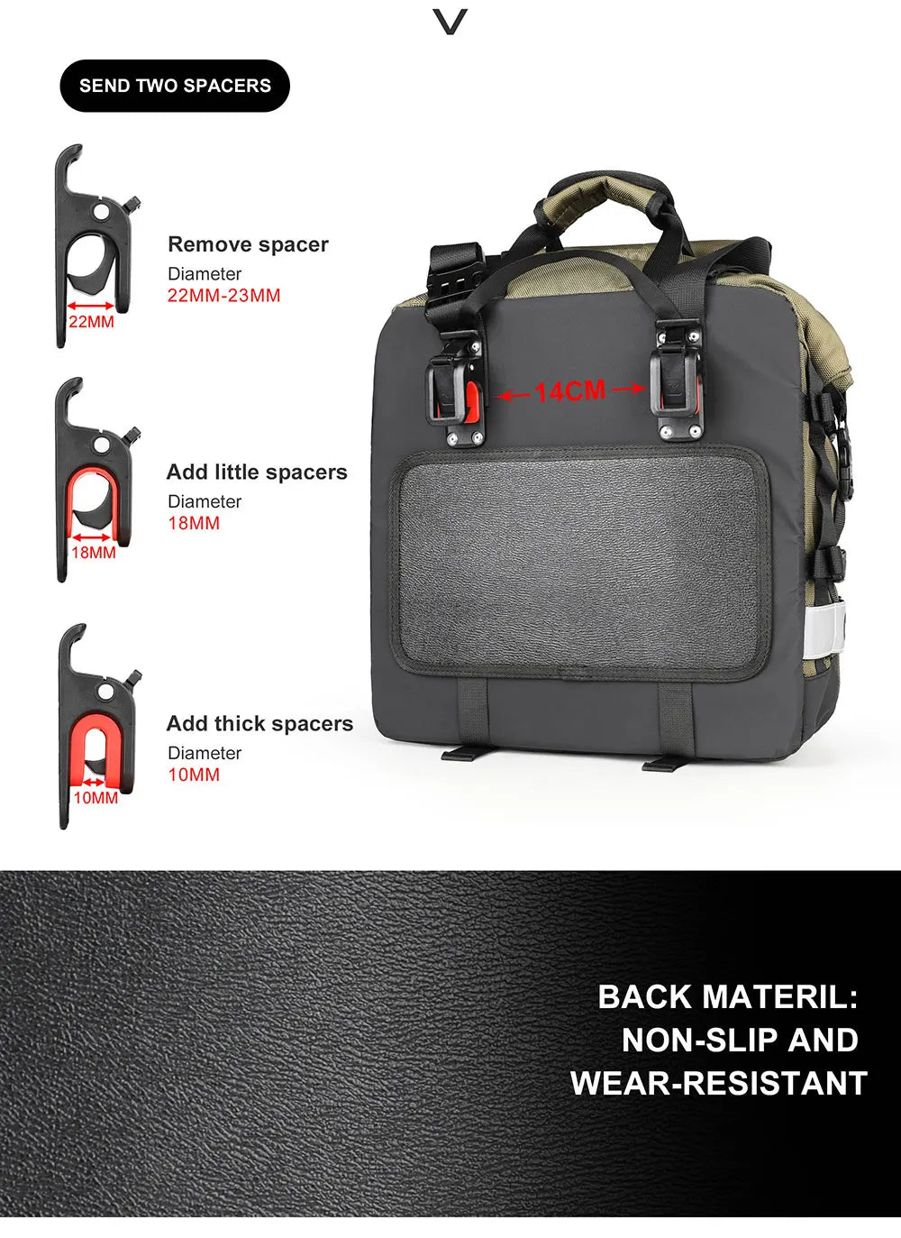 Rhinowalk Motorcycle Saddlebag 20L-30L – Universal Side Bag with Removable 100% Waterproof Inner Liner for Travel Motorbike Luggage