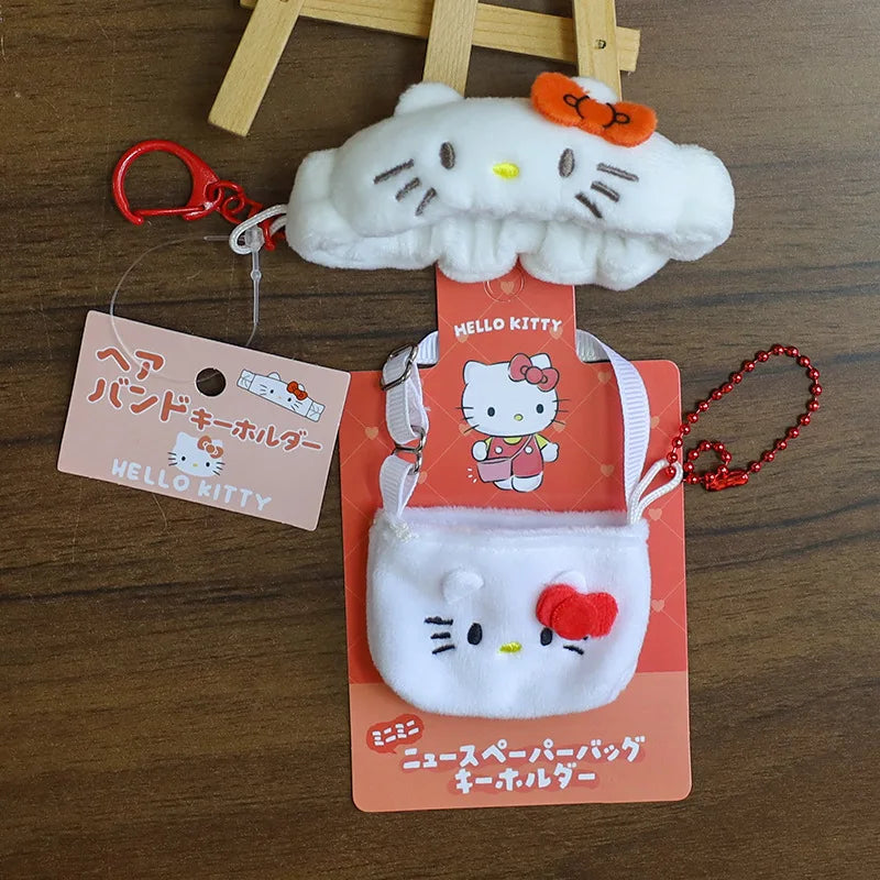 Sanrio Doll Clothing & Accessories Set – Hello Kitty, My Melody & Kuromi Outfit for Labubu V1/V2 Dolls with Hair Band & Messenger Bag