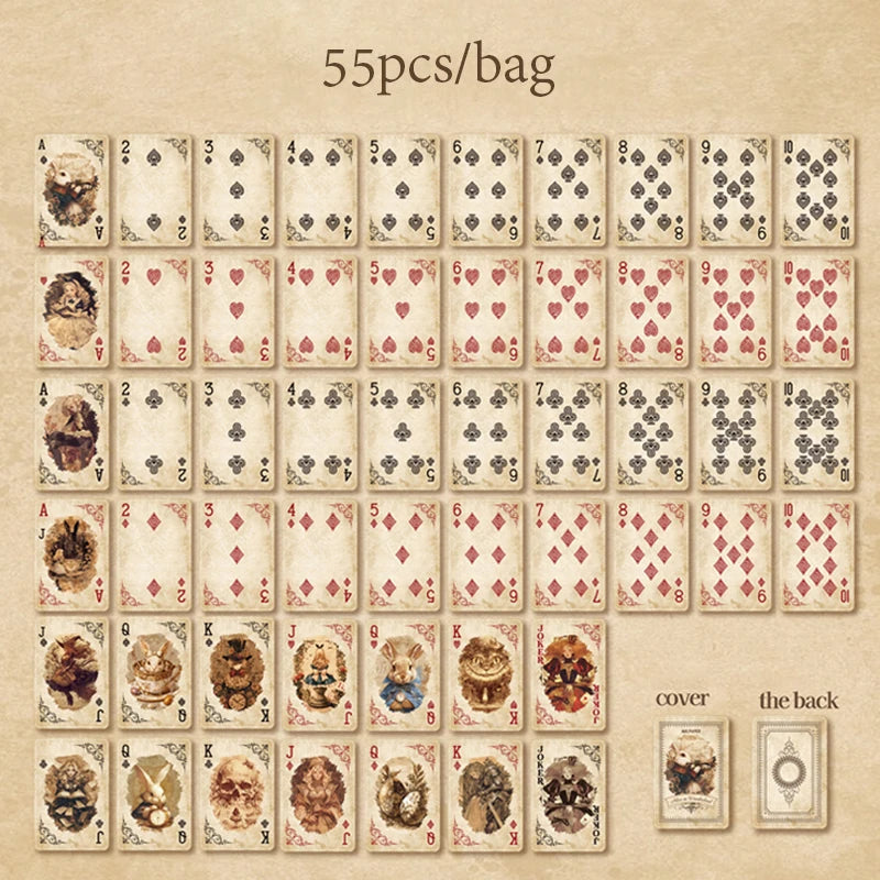 Mr. Paper Retro Theme Playing Cards 55PCS — DIY Handbook, Origami & Entertainment Relaxation Pack