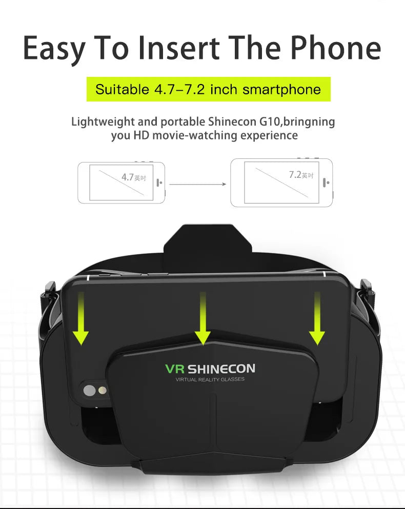 Shinecon 3D VR Glasses – Virtual Reality Headset with Controller for Smartphone Gaming