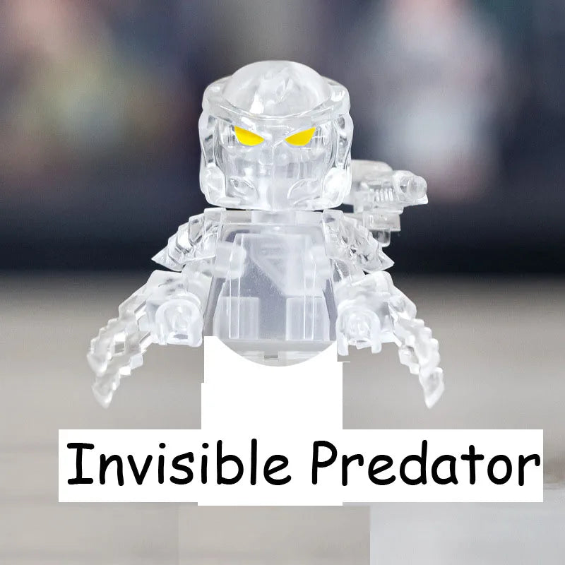 Super Heroes Model Figure Blocks – Invisible Predator vs Alien Jungle Killer Construction Toy for Children