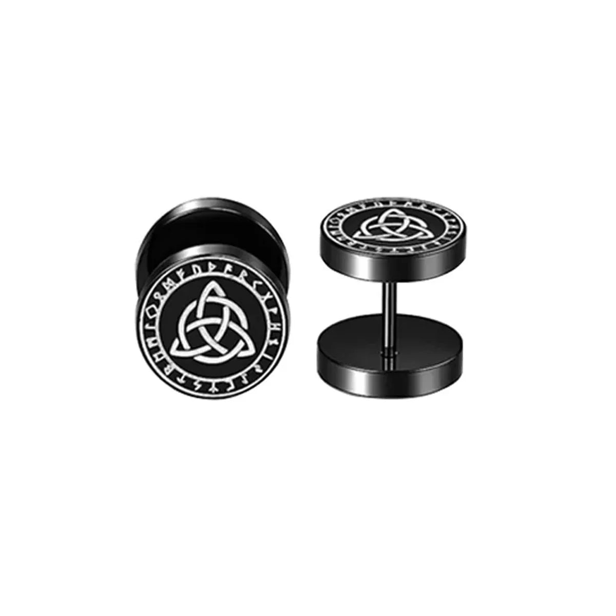 2pcs 18G Stainless Steel Viking Rune Stud Earrings – For Men & Women, Cartilage Tragus Helix Piercing Jewelry