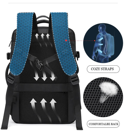 BANGE Expandable Men’s Waterproof Laptop Backpack – 17.3" Large Capacity Hiking & Travel Bag
