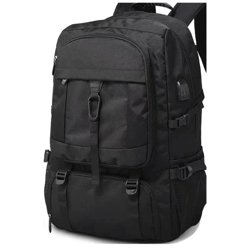 50L/80L Large Travel Backpack for Men – Waterproof Outdoor Sports & Business Bag with Separate Shoe Compartment, Black Storage Backpack