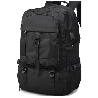 50L/80L Large Travel Backpack for Men – Waterproof Outdoor Sports & Business Bag with Separate Shoe Compartment, Black Storage Backpack