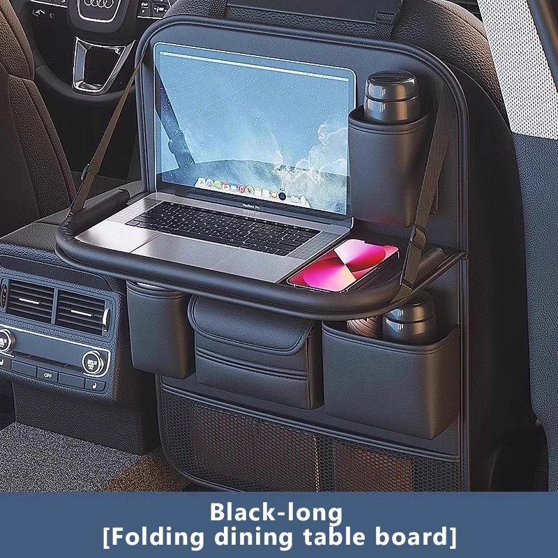 SEAMETAL 8 in 1 Car Seat Back Storage Bag – Foldable Tray, Waterproof & Wear-Resistant Organizer with Tissue & Cup Holder