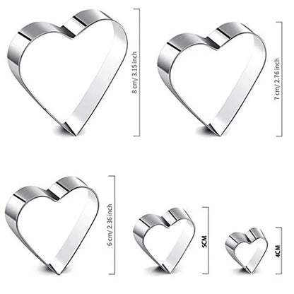 DIY Love Heart Stainless Steel Cookie Cutter Mould - Biscuit Mold for Fondant, Pastry, Cake Decorating, and Baking Tools in the Kitchen Bakeware