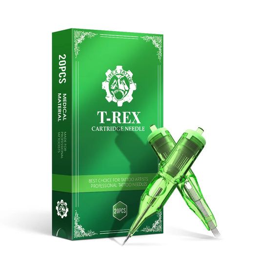 T-Rex 20PCS Tattoo Cartridge Needles - Disposable RL & RM 0.35MM Ink Cartridges for Tattoo Machines