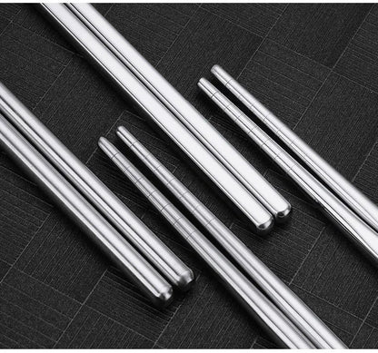 2–5 Pairs 304 Stainless Steel Chopsticks – Non-Slip Metal Sushi Sticks for Korean, Japanese & Chinese Food