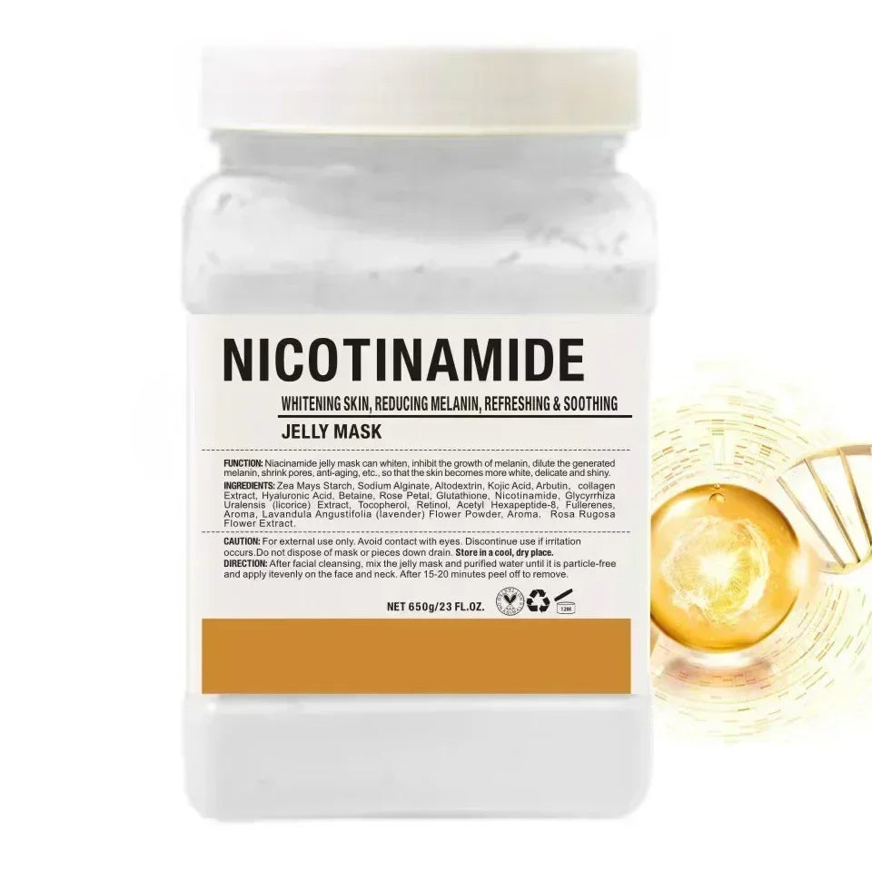 650g Arbutin Rose Jelly Mask Powder – DIY Hydrojelly Peel-Off Mask with Vitamin C, Hyaluronic Acid & 24K Gold for Skin Care