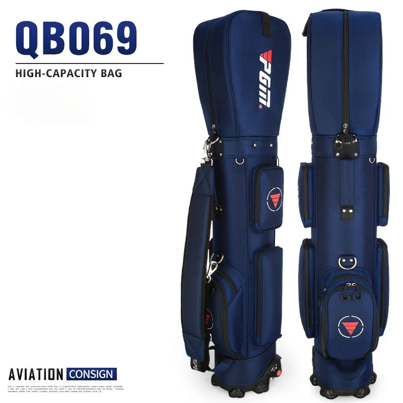 PGM Ultra-Light Golf Bag with Wheels QB069 – Large Capacity Sport & Aviation Bag with Multifunctional Ball Storage