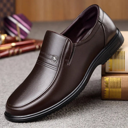 Men’s Genuine Leather Handmade Loafers - Soft Breathable Slip-On Business Casual Shoes