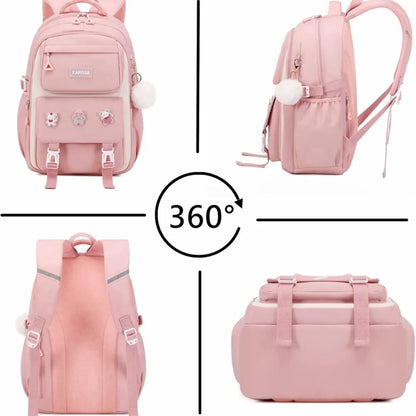 Girls’ School Backpack Set – Kawaii Water-Resistant Bookbags for Elementary Kids, Primary School Bag