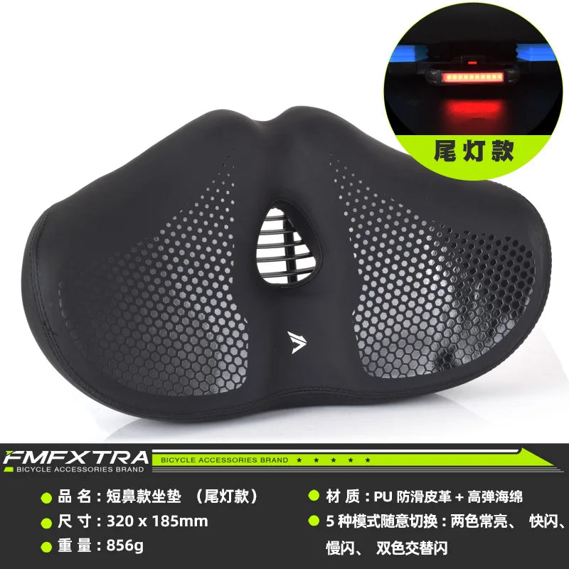 Noseless Bike Seat Cushion - Wide Extra-Padded Comfort Saddle for Men & Women, Oversized Bicycle Seat for Peloton & Indoor Bikes