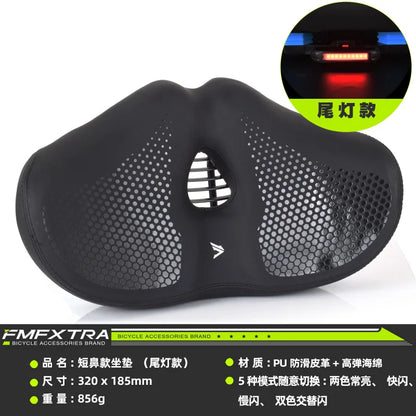 Noseless Bike Seat Cushion - Wide Extra-Padded Comfort Saddle for Men & Women, Oversized Bicycle Seat for Peloton & Indoor Bikes
