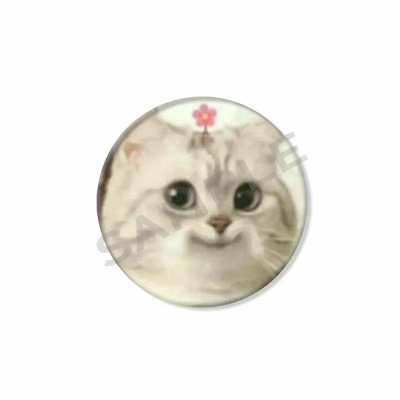 50mm Tinplate Cat Meme Button Pins – Funny Round Brooch Lapel Badge for Hats, Bags & Kids Gifts