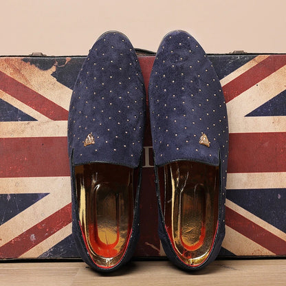 Luxury Men's Suede Dress Loafers - Elegant Casual Business Shoes for Men