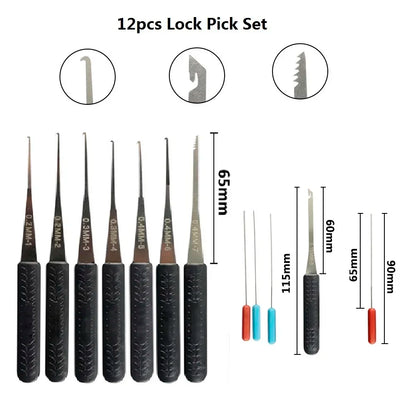 8-Piece Lock Pick Set – Stainless Steel Locksmith Tools with Broken Key Extractor, Hooks for DIY & Auto Use