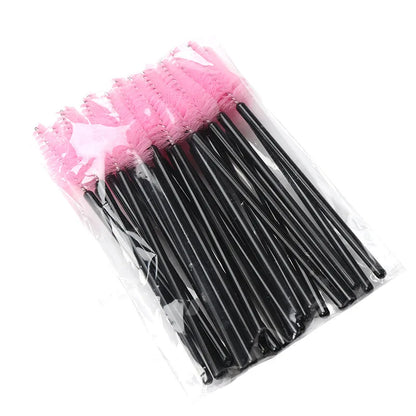 25pcs Eyelash Extension Brush Set - Mascara Wands, Micro Applicators & Spoolie Makeup Tools