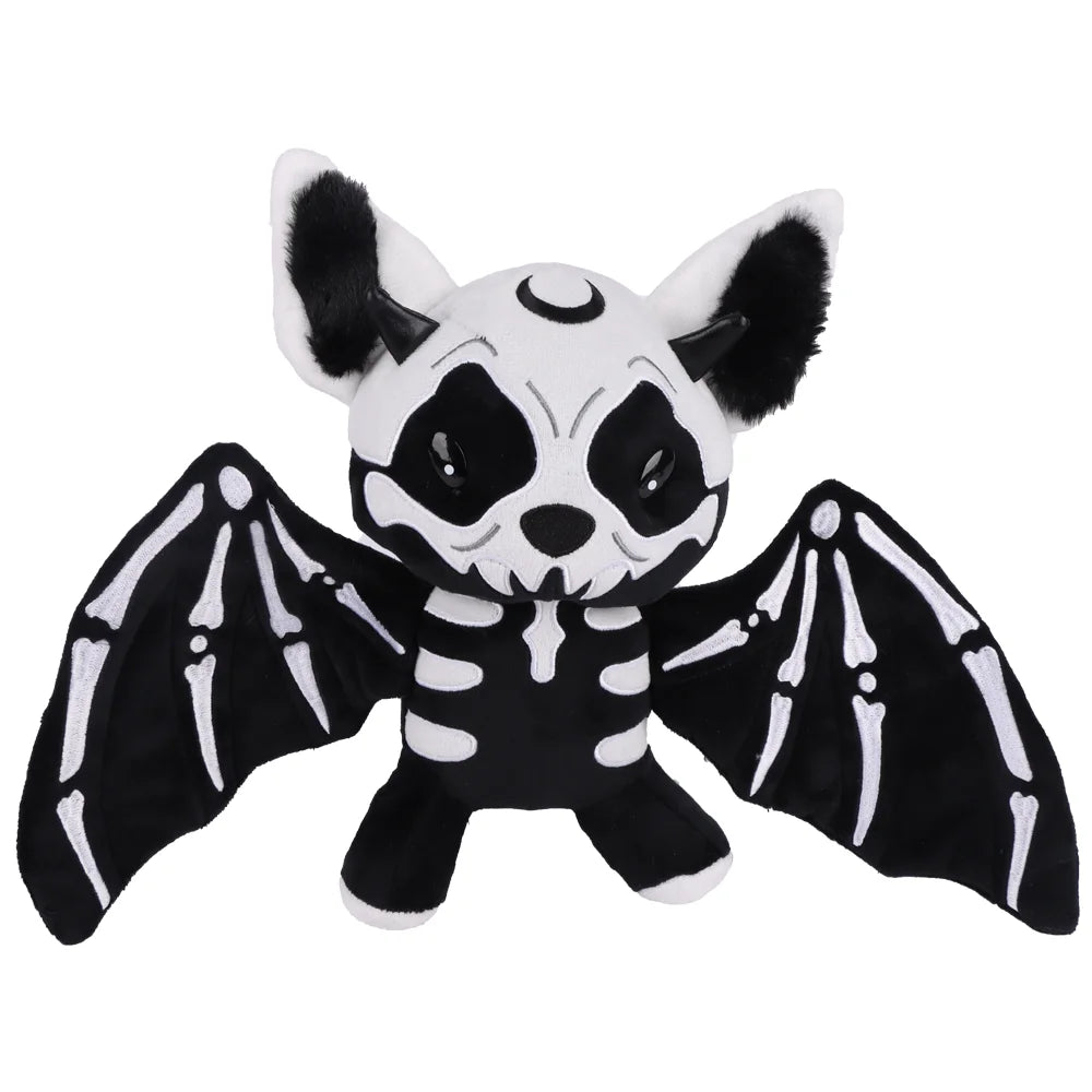 28cm Halloween Two-Tone Skeleton Bat Plush Toy – Cute Stuffed Animal Doll for Home Decor & Holiday Gift