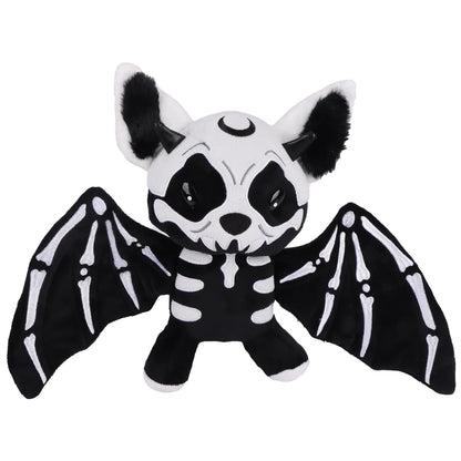 28cm Halloween Two-Tone Skeleton Bat Plush Toy – Cute Stuffed Animal Doll for Home Decor & Holiday Gift