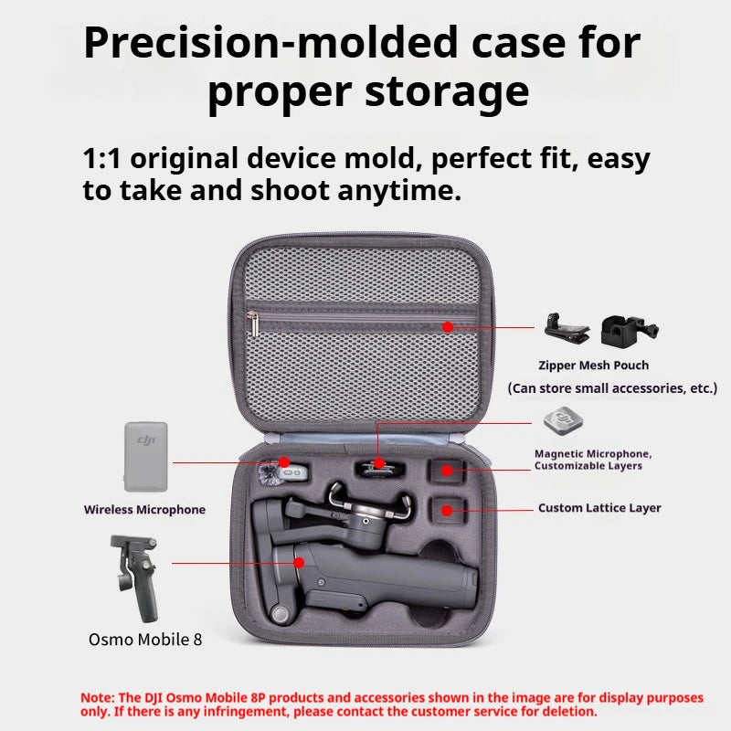 DJI Osmo Mobile 8P Carrying Case - Protective Storage Bag for OM8P Handheld Gimbal & Accessories