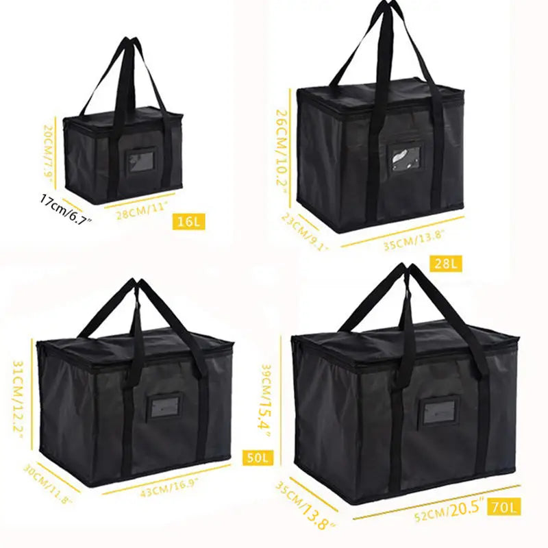 Portable Large Insulated Food Delivery Bag – Thermal Pizza & Takeaway Cooler, Warm Food Storage Tote for Camping, Picnic & Drink Carrier Bag