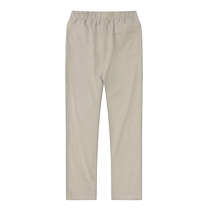 Men's Cotton Linen Pants – Breathable Solid Color Trousers for Autumn, Fitness & Streetwear, S-3XL