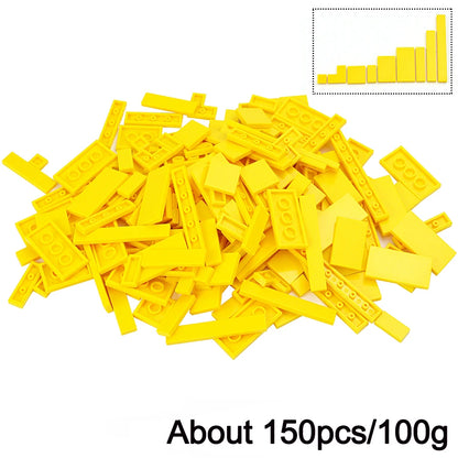150-Piece DIY Building Blocks Set - Multicolor Flat Tile Construction Parts for Creative Educational Play and Crafts