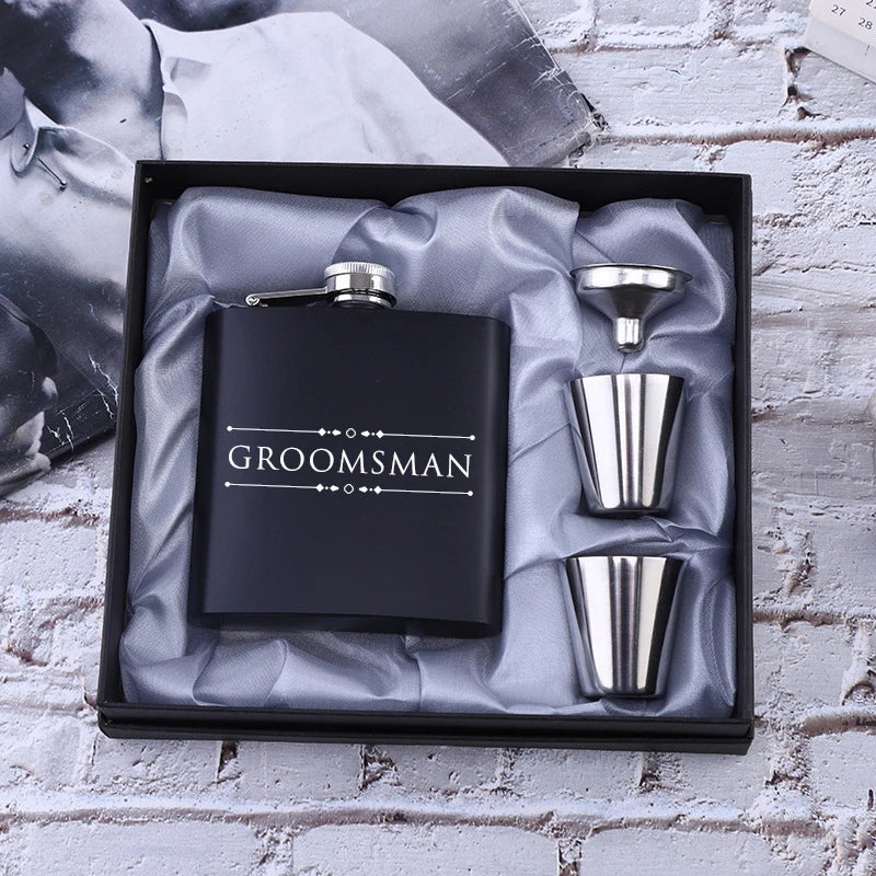 Personalized 6oz Stainless Steel Hip Flask – Engraved Christmas, Birthday, Valentine's Day Gift, Custom Logo for Wedding Favors   2/2