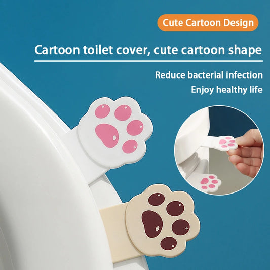 Cute Cartoon Toilet Handle - Cat Claw Lid Remover Tool for Easy Plastic Flip Cover Opening