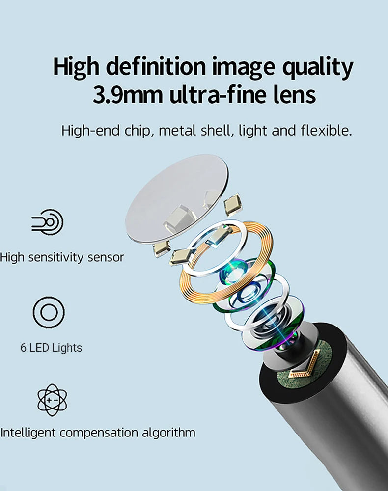 GUANMOU Digital Otoscope – 3.9mm Ear Scope Camera with 6 LED Lights, 4.3" IPS Ear Wax Removal Tool for Kids & Adults