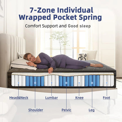 LayRoad 12-14 Inch Memory Foam Mattress - Medium-Firm Bed-in-a-Box Mattress in Twin, Full, Queen & King Sizes