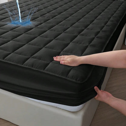 Quilted Waterproof Mattress Protector - Breathable Deep-Fitted Mattress Pad with Anti-Slip & Washable Cover