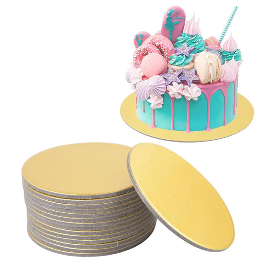 Round Cake Board Set (10/16/22/26cm) – Disposable Paper Bases for Cupcakes & Desserts