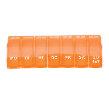 Seven-Day Medicine Organizer Box – 21 Black Compartments Portable Plastic Pill & Vitamin Storage Case