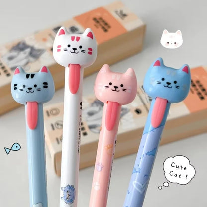 Cute Cat and Dog Gel Pens - 0.5mm Quick-Drying Retractable Pens for School, Office, and Gifts